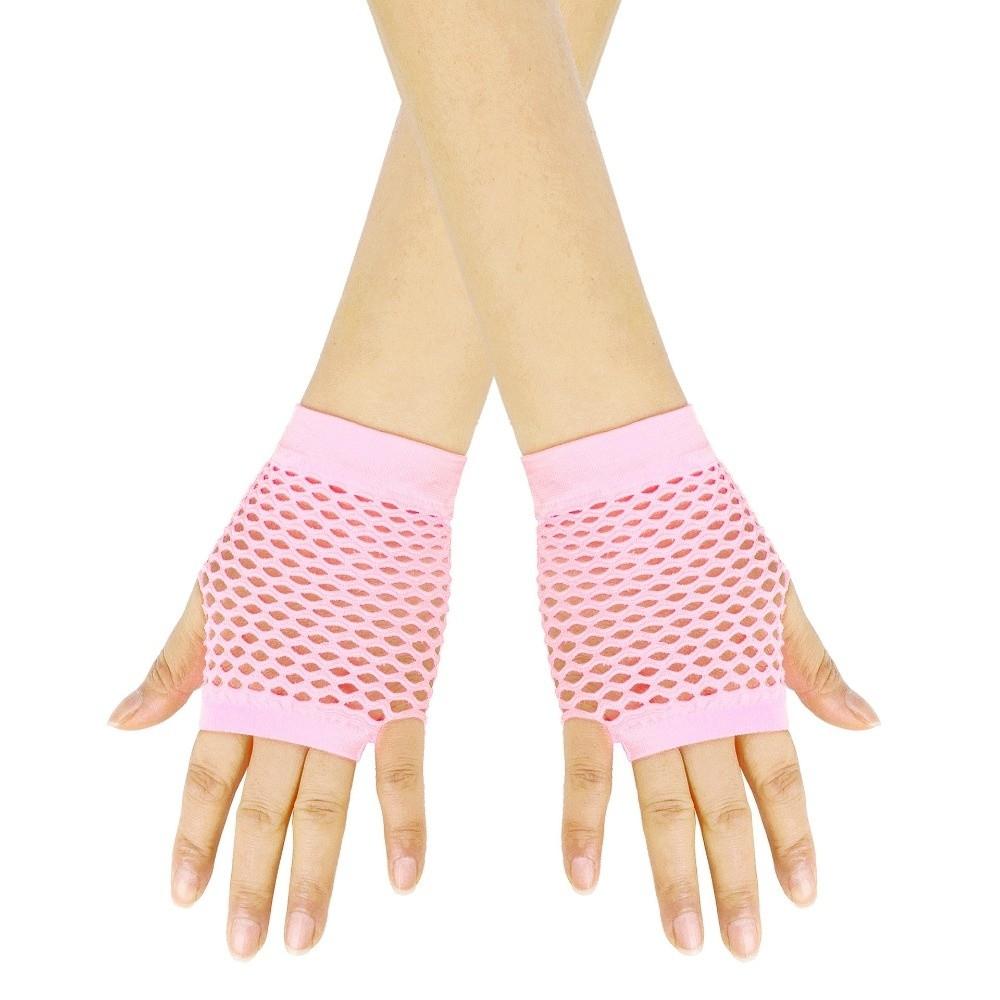 Elastic Short Fishnet Gloves Web Design Punk Rock Gloves Fingerless Mesh Gloves  Party Club