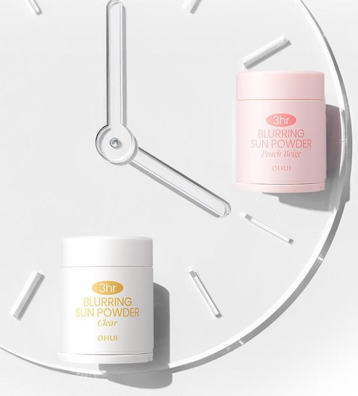 Ohui 3-Hour Blurring Sun Powder SPF | Clear & Peach Beige | Pore Blurring Korean Makeup