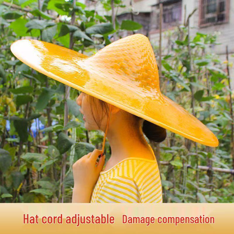 Rainproof Adult Conical Umbrella Hat - Ideal for Fishing and Sun Protection.