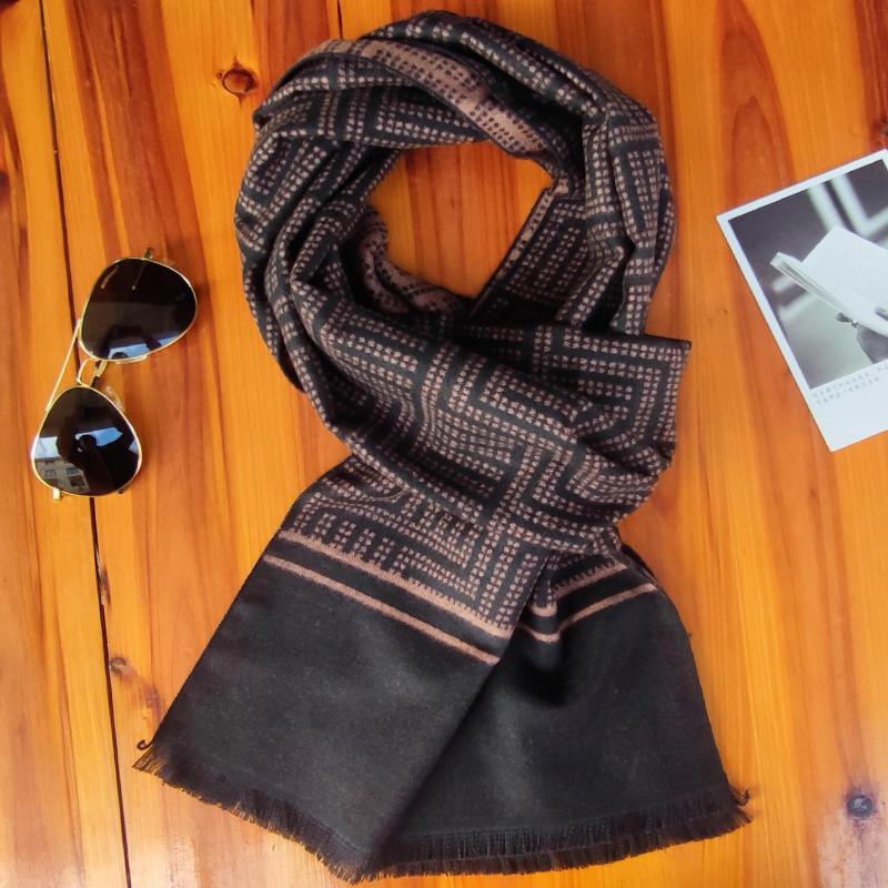 Luxury Design Men Scarf Foulard Plaid Scarves Shawls Fashion Casual Winter Cashmere Warm Scarfs Neck Wrap Male Bufandas Hombre