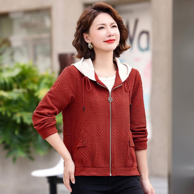 YUZHAOLIN Women s Stylish Jacquard Hooded Jacket 3XL