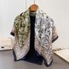 New Spring and Autumn Satin Simulation Silk Large Square Scarf Silk Scarf Printed Travel Shawl Scarf Sunscreen Headscarf Ladies Scarf