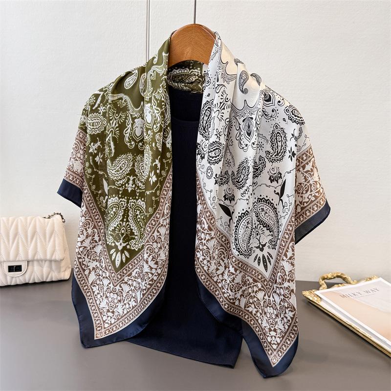 

Сочетание цветов Кешью Сатин Искусственный шелк Принт Большой квадратный платок Шелковый платок 90 Шаль Головной платок Платок для защиты шеи Декоративный платок 90*90cm