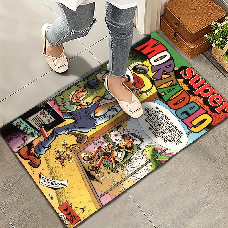 Mort Phil Mortadelo Y Filemon Carpet Rug for Living Room Bedroom Home Sofa Decoration,Kids play Nonslip Floor Mat