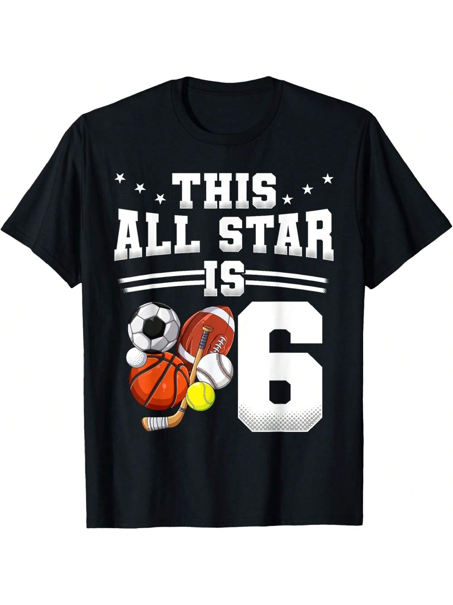 6th Birthday This All Star Is 6 T-Shirt S разноцветный