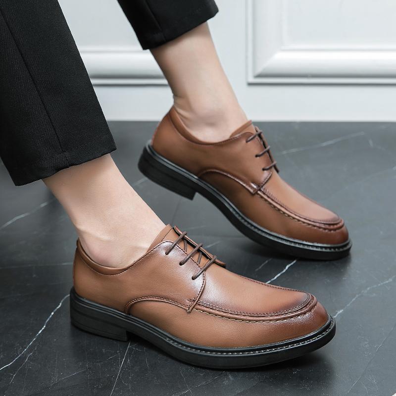 FashionLoafers Men Casual Leather Shoes Lace Up Fashion Italian