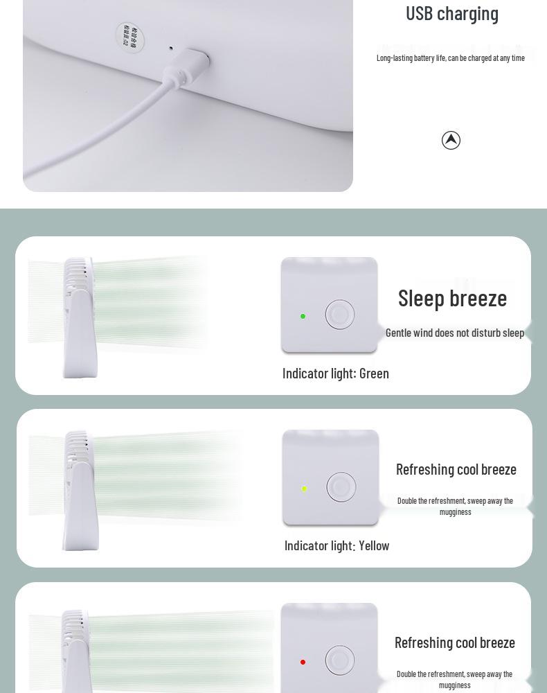 26-Year New Model Silent Mini USB Desktop Fan - Lightweight, Long Battery Life for Office & Travel