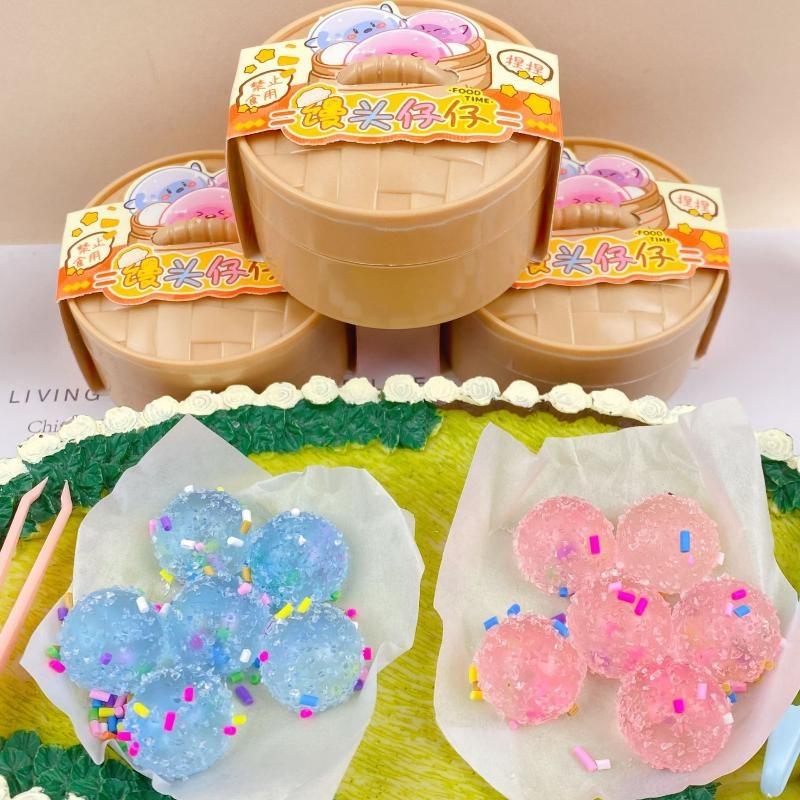 Portable Steamer Bun  Toy Slow Rising Soft Simulation Food Mochi Stress Relief Toy for Travel Office Use