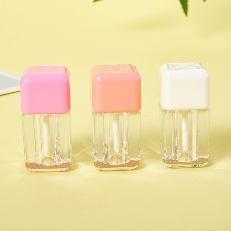 1Pc 5Ml Empty Lip Gloss Tube Clear Mini Refillable Lip Balm Bottles With Rubber Inserts