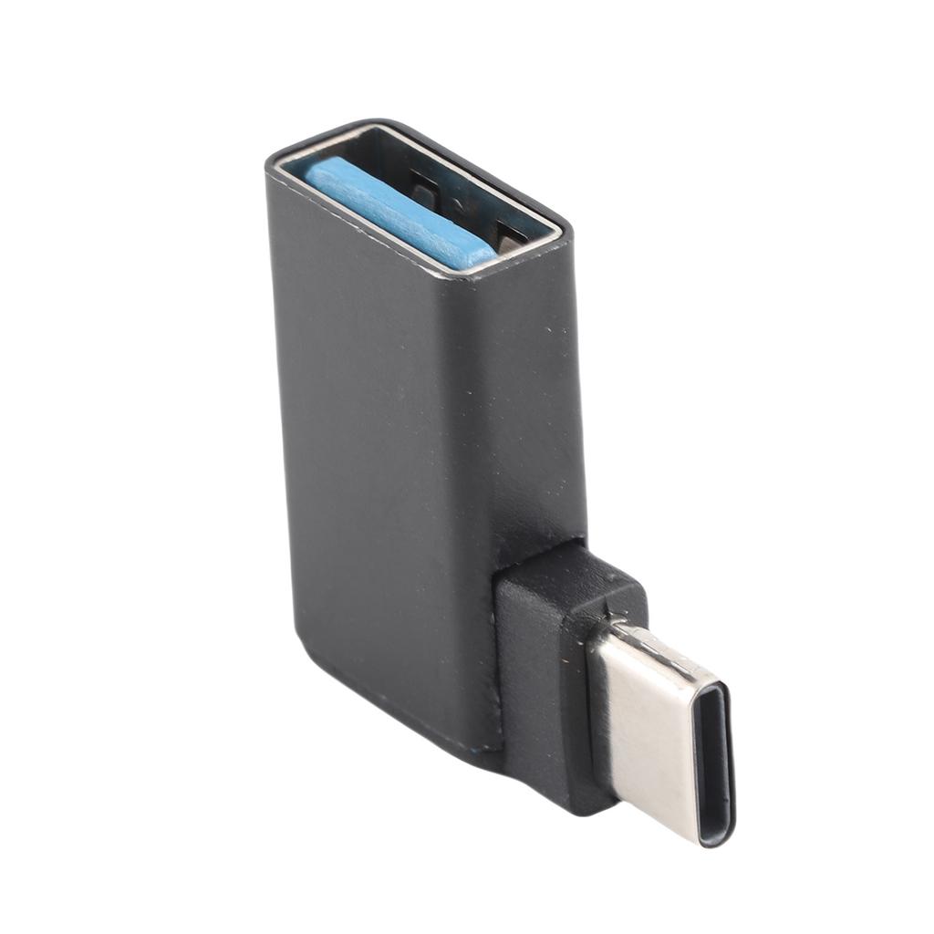 90 Degree USB 3.2 Female To USB‑C Male OTG Adapter Support High Speed Data Sync Fast Charging