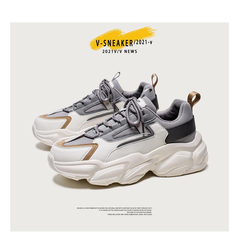Shoes men's shoes spring new men's sports shoes casual running shoes platform heightening white shoes trendy dad shoes