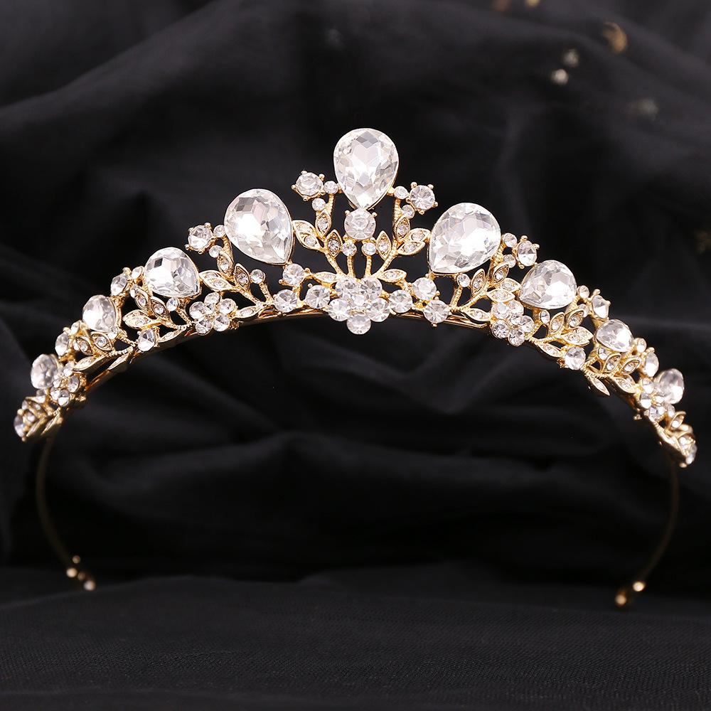 Neuer Stil Strass Krone Stirnband Hochzeit Fotostudio Krone Barock Kopfschmuck Braut Blatt Kleine Krone
