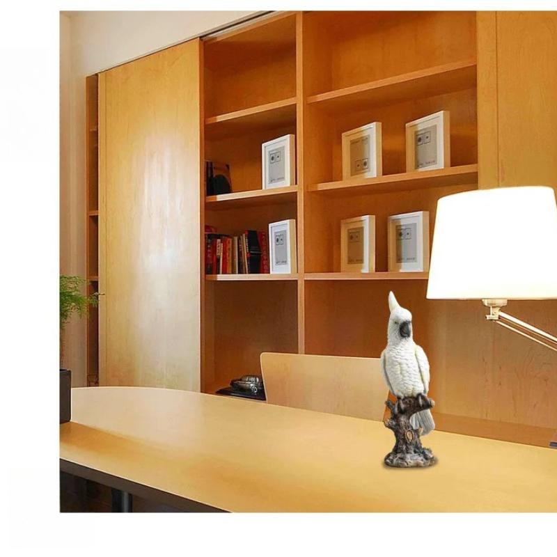 1 Set Desk Decoration Nordic Simulation Parrot Creative Resin Bird Model Garden Living Room Foyer Bookshelf Desktop Decoration