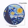Van Gogh's Art Applique Iron On Patches On Clothes Cartoon Waves Starry Sky Embroidered Patches For Clothing Decorate Stickers