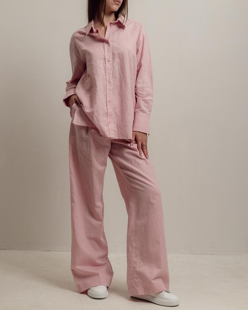 Women's Summer Suit Stimma 1219 S Pink Linen (shirt, Trousers)