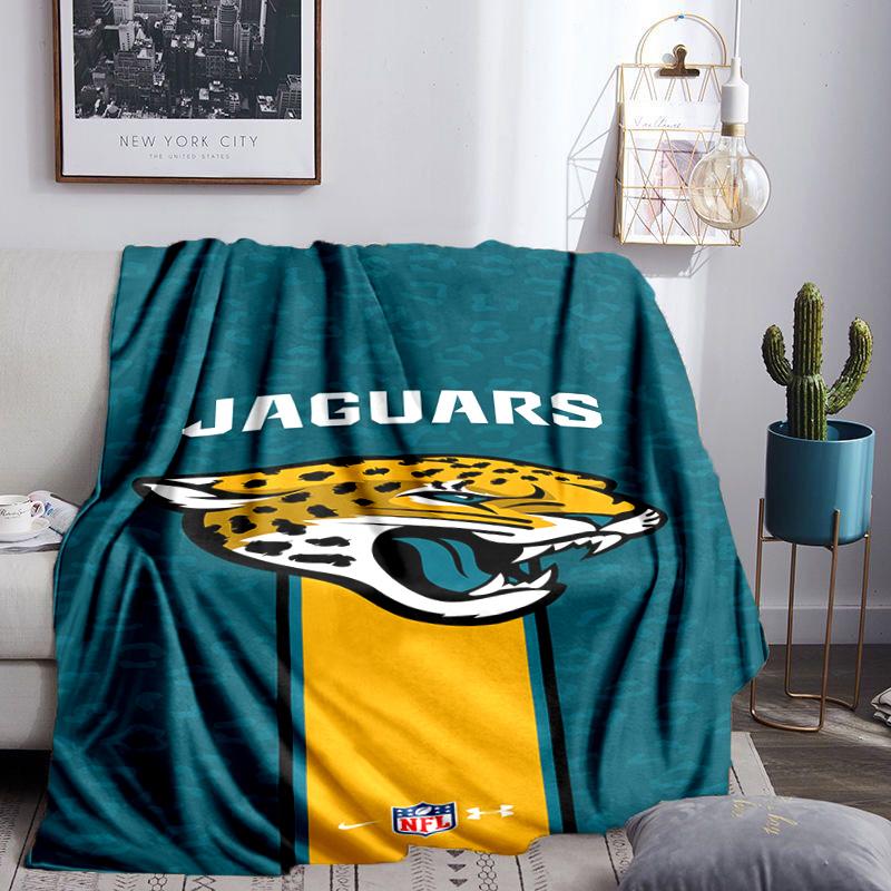 Jaguars Team Spirit Blanket Lightweight Flannel Bedding Blanket Perfect for Travel, Camping, Living Rooms, Offices, Sofas, Fan Christmas Gift