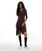 Partimento Woman Cowl Neck Asymmetrical Jersey Dress_Brown