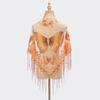 Luxury Flower Lace Hollow Scarf Butterfly Print Tassel Triangle Shawl Wraps Polyester Mesh Scarves Bridal