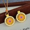 Imitation Gold Lotus Eight Treasures Rotating Pendant Necklace - Versatile Women's Court Style