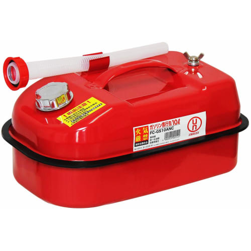 10-liter gasoline can, 10L, Fire Service Act compliant, UN standard, recommended for gasoline and kerosene storage, refueling, stoves, heating, racing