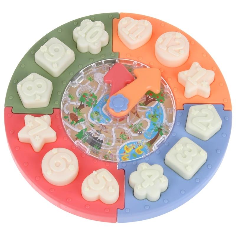 Clock Sorter Educational Puzzle Blocks Maze Shapes Learning Hours