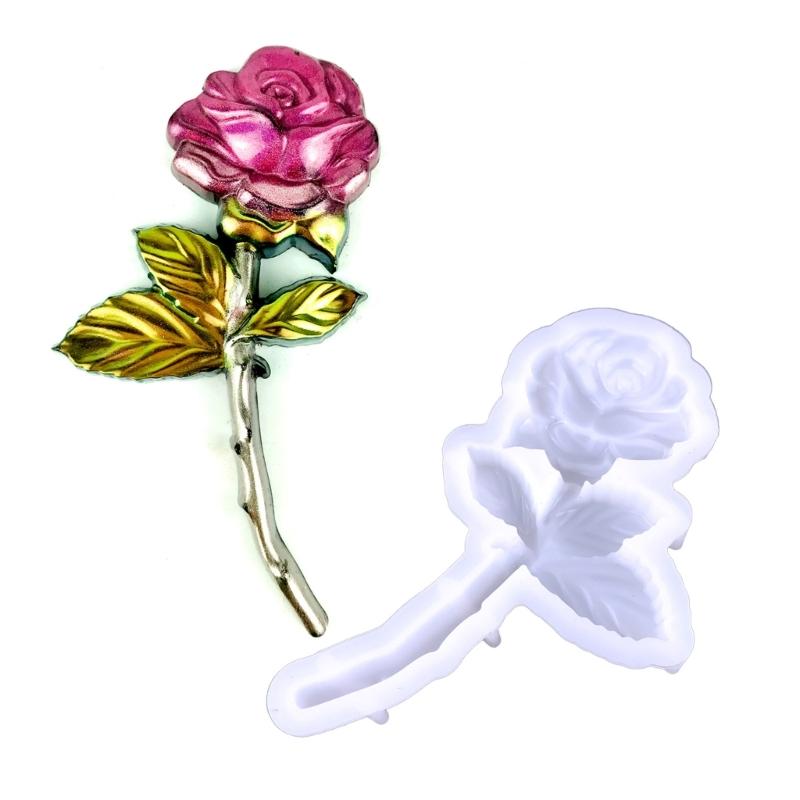 Flower Silicone Resin Mold,Rose Epoxy Resin Casting Mold for DIY Craft Car Pendant Jewelry Making Keychain Silicone Mold