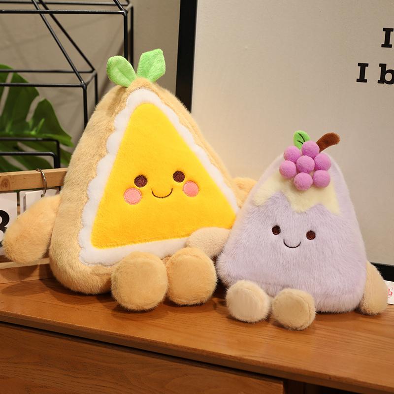 25-60CM Kawaii Cartoon Simulation Anime Fruit Cake Stuffed Plush Toy Children's Strawberry Blueberry Cake Handmade Doll