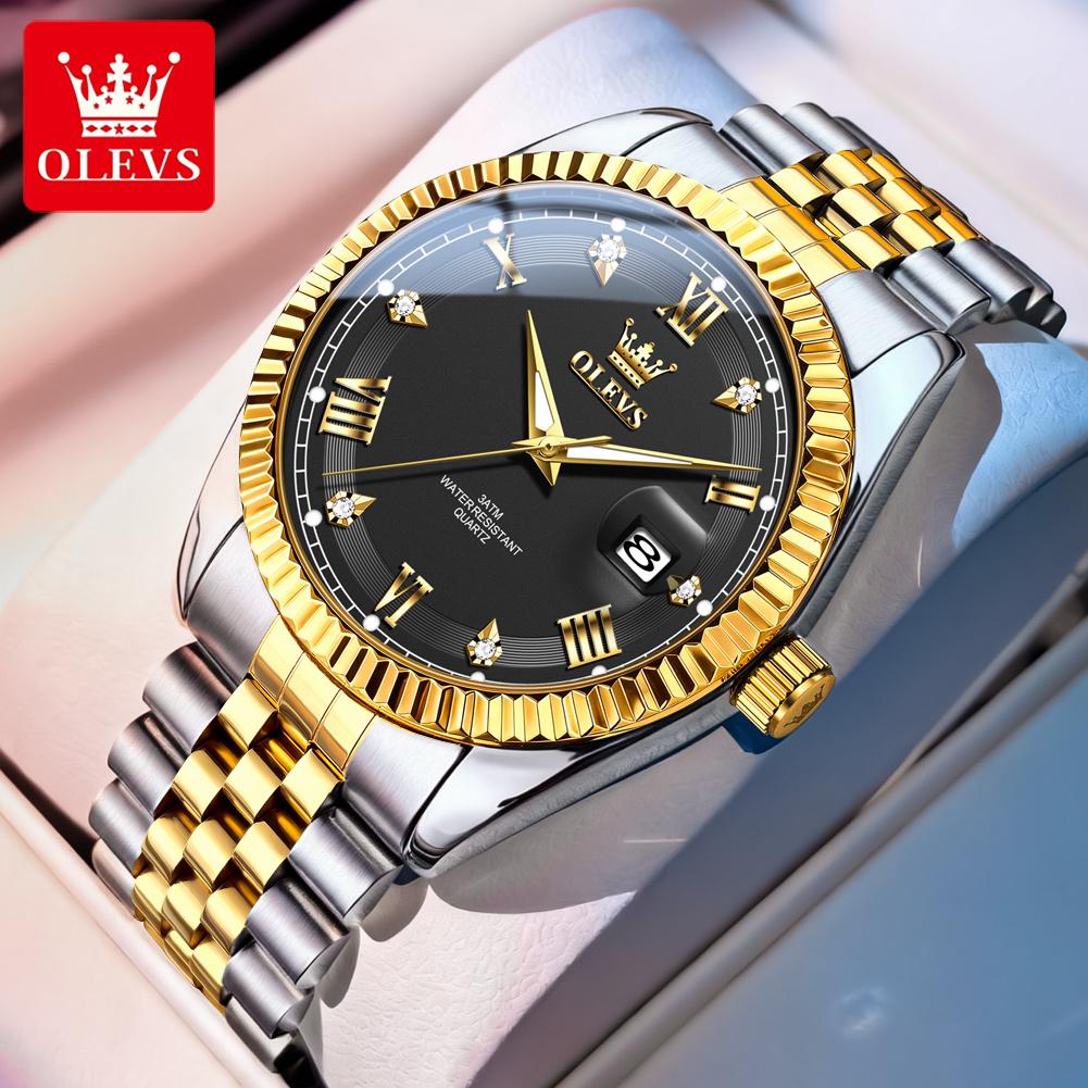 OLEVS 5680 Luxus Herrenuhr Wasserdicht Datum Mode Quarz Uhr für Mann Leuchtend Business Männliche Armbanduhr Echtes Produkt