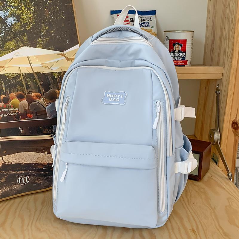 School bag children girls elementary school students solid color backpack junior high school students high school students high quality