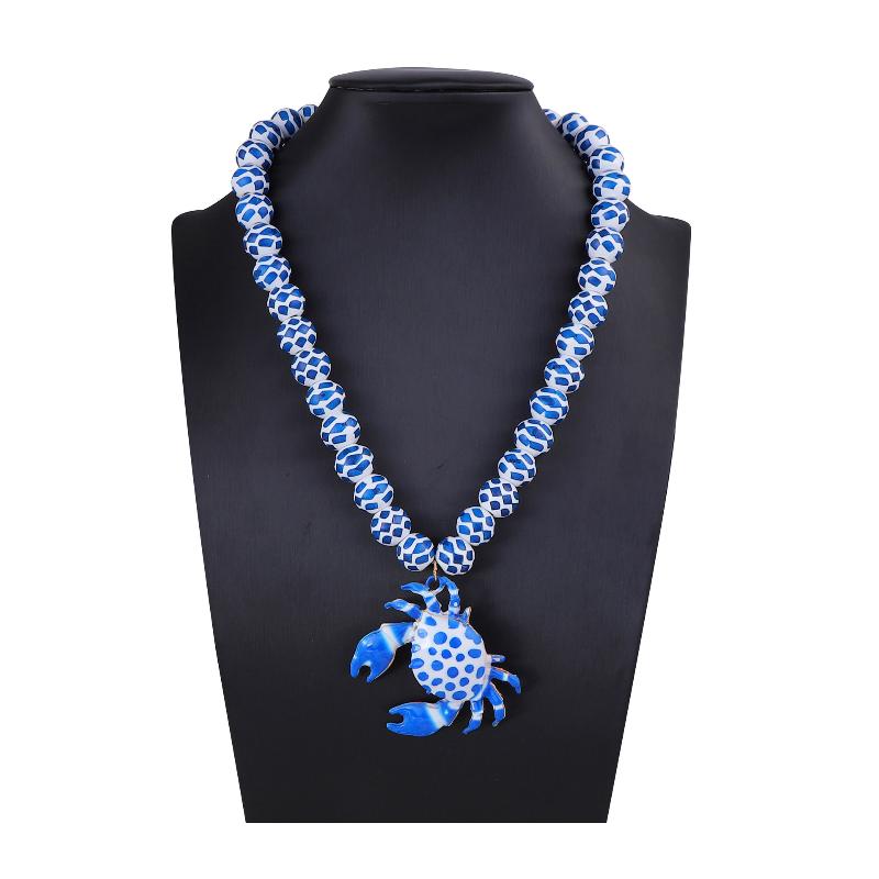 Women'S Acrylic Red Crab Pendant Necklaces Pool Accessories Ocean Style Crab Hip Hop Necklace Pendant Party Jewelry Decor