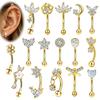 2Pcs Stainless Steel Eyebrow Pin Ear Bar Pin Threaded Ear Bar Pin