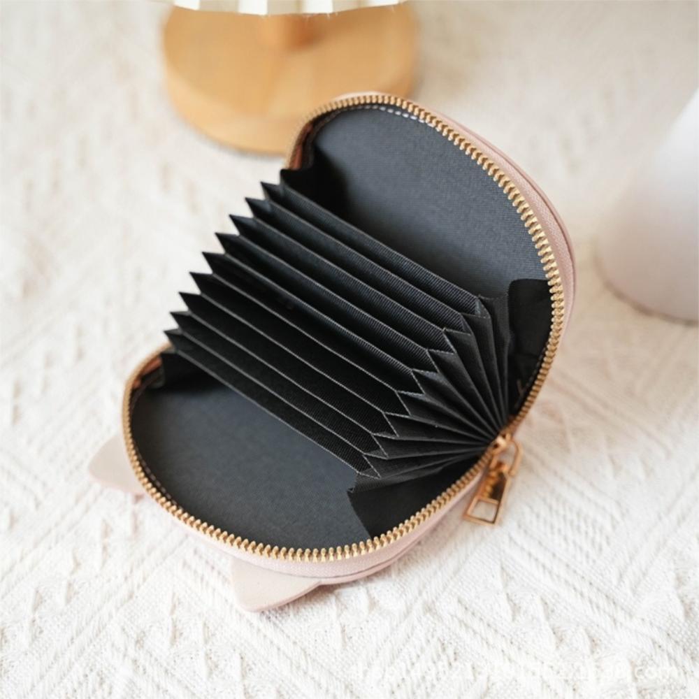 

Zipper Cat Pattern Wallet Cartoon Small Card Holder Portable Short Coin Purse Women фиолетовый