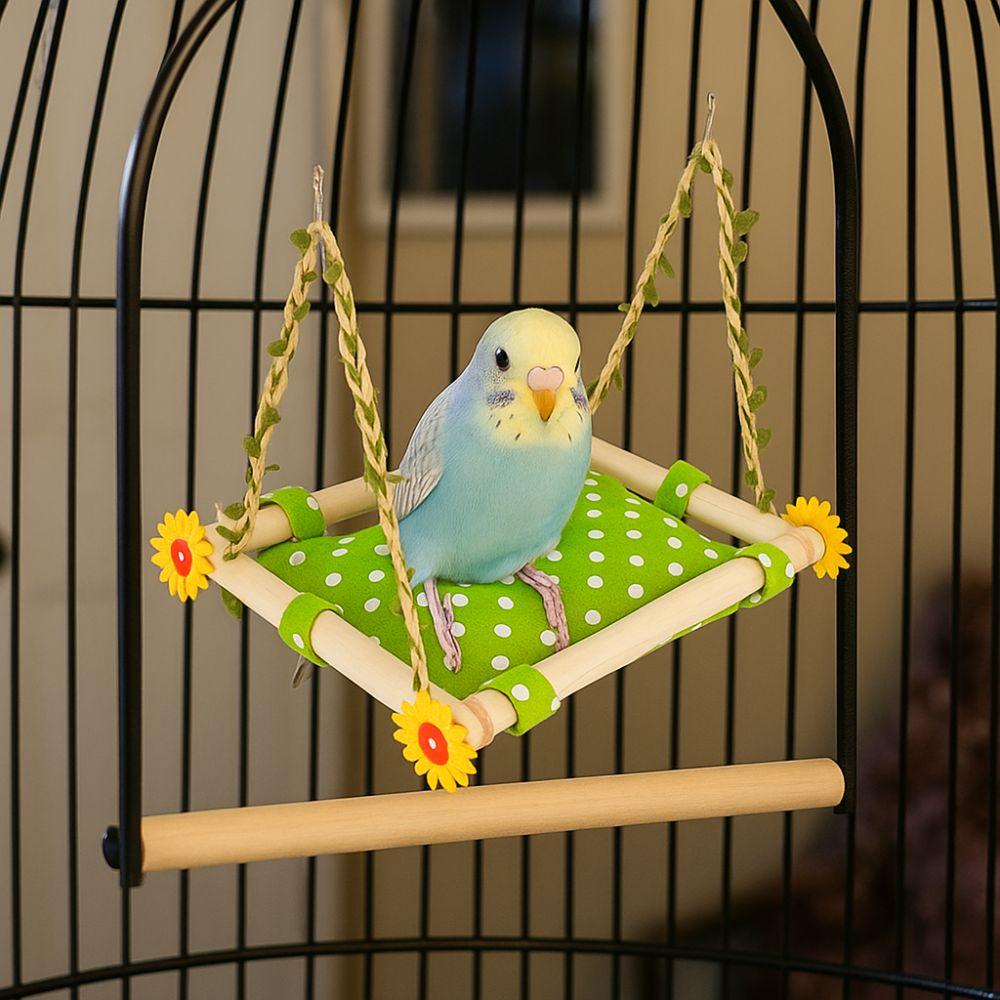 Bite Resistant Bird Swing Toy Removable Bird Cage Perch Bird Hanging Hammock  for Bird Cage
