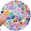 10/30/50pcs Cute Colorful Starry Sky Cat Stickers Kawaii Cartoon Graffiti Sticker Phone Water Bottle Luggage Decals for Kids Toy