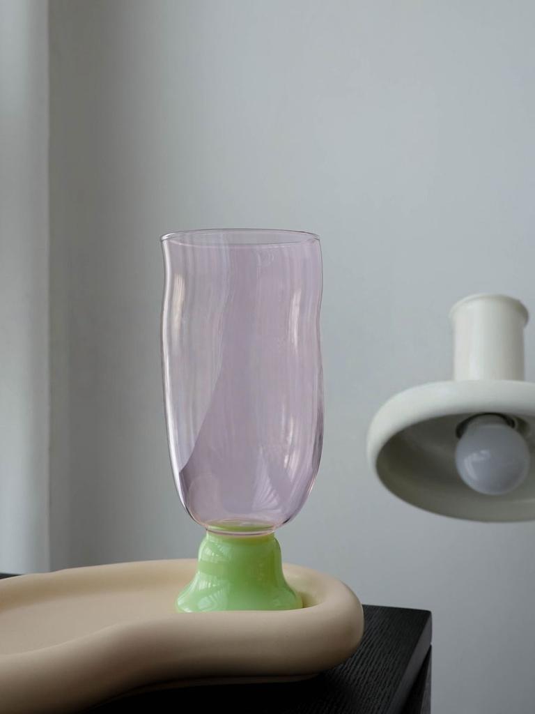 Color Blocked Goblet Glass Whisky Wine Glass Borosilicate Heat-resistant Glass Coffee Glass