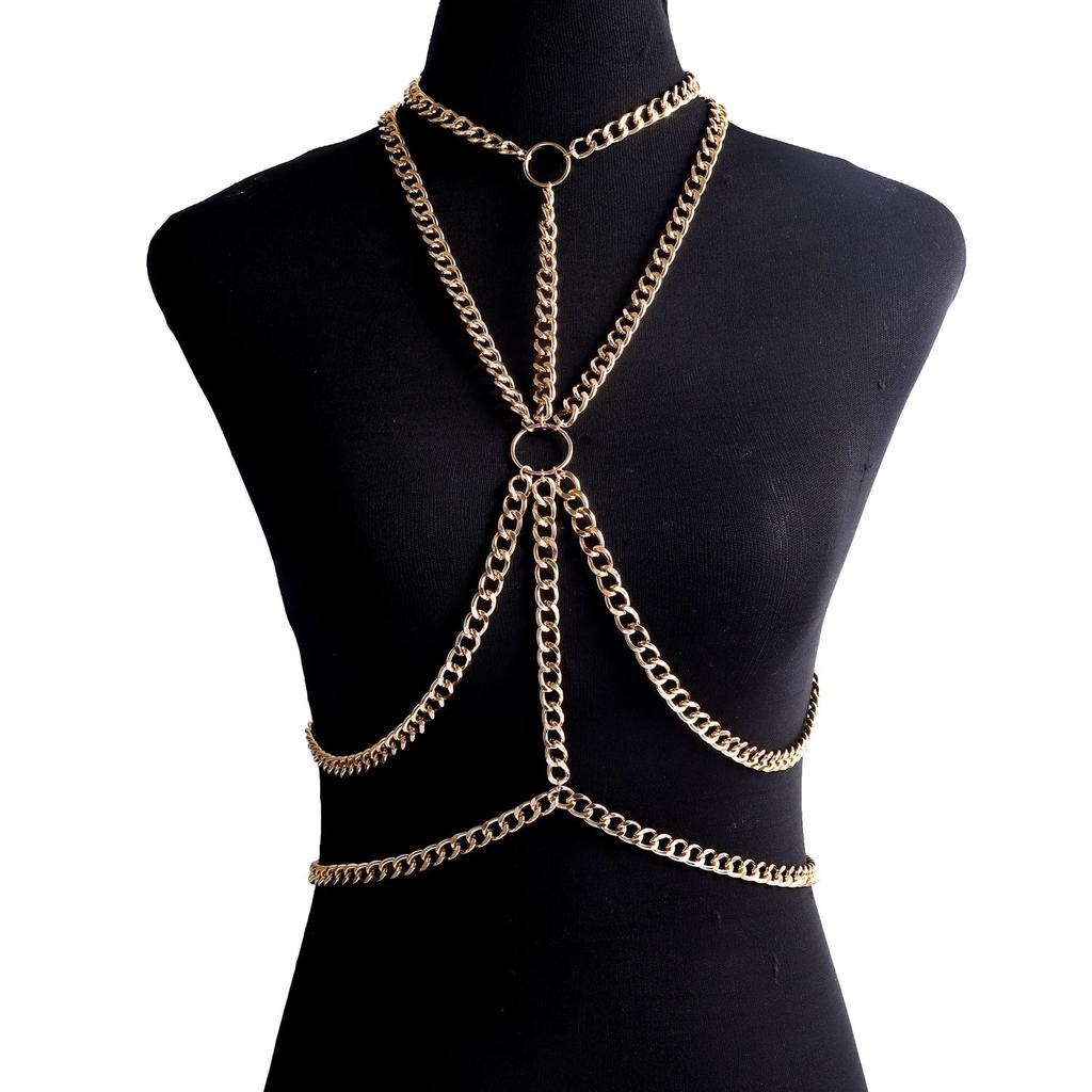Hip-hop Street Dance Sexy Chest Chain Female Hot Girl Clavicle Chain Personality Wear Chest Body Chain
