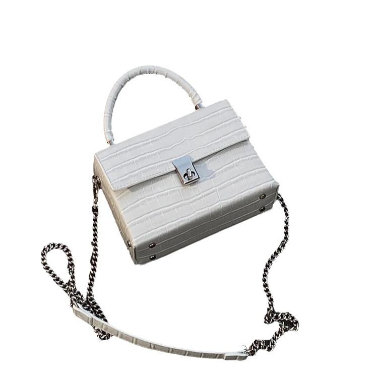 Summer Crocodile Pattern Handbag for Women Fashion Trend Crossbody Bag for Women High-end Chain Shoulder Strap Small Square Bag