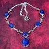 Lapis Lazuli & Granat Halskette Handgefertigter Schmuck, 925 Massiv Sterling Silber Halskette Designer Edelstein Schmuck Verstellbare Kette Halskette Geschenk für Mama