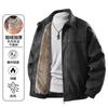 American retro lapel leather jacket thickened loose versatile jacket casual motorcycle jacket men's autumn and winter