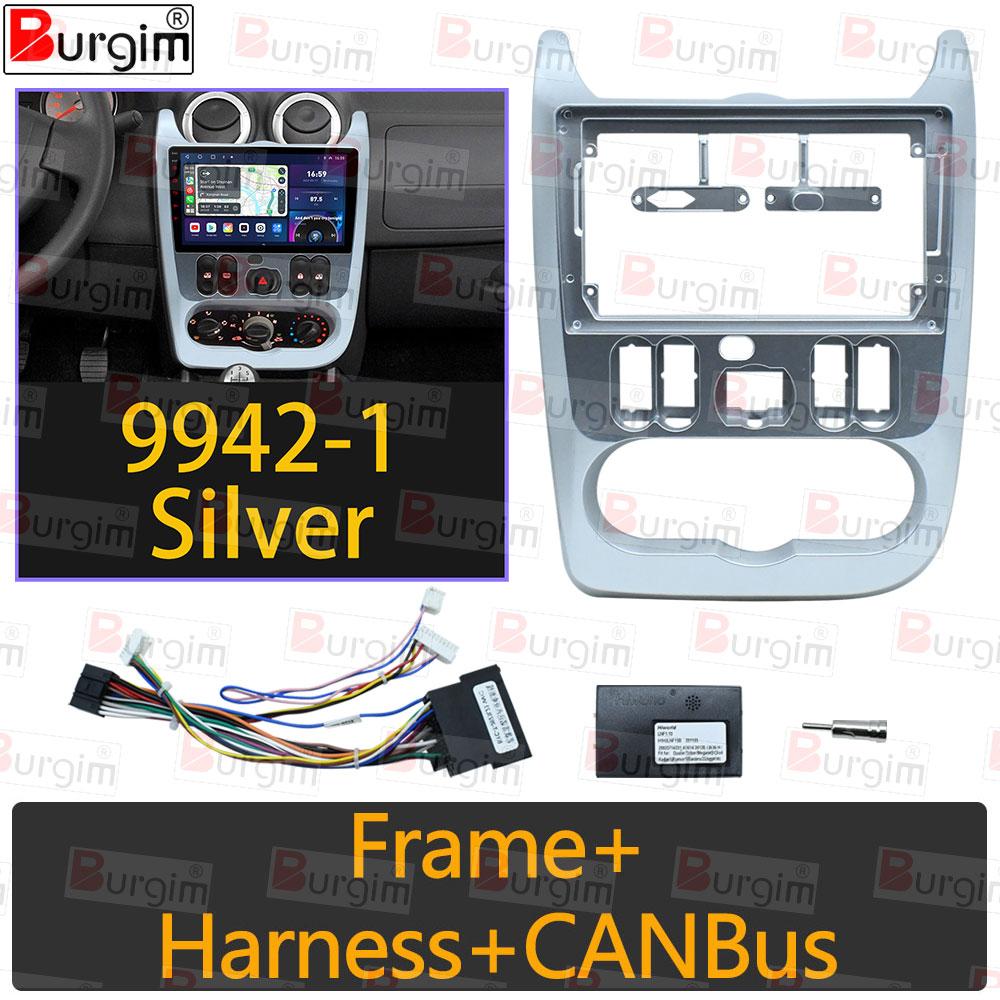 Car Radio Frame For Renault Logan Sandero Lada Largus Lergus Dacia Duster 9 inch Stereo Panel Harness Wire Power Cable Canbus