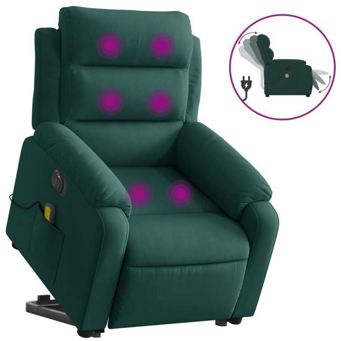 VidaXL Fauteuil Inclinable de Massage Électrique, Chaise de Relaxation avec Dossier et Repose-pied Réglables, Siège de 3205127