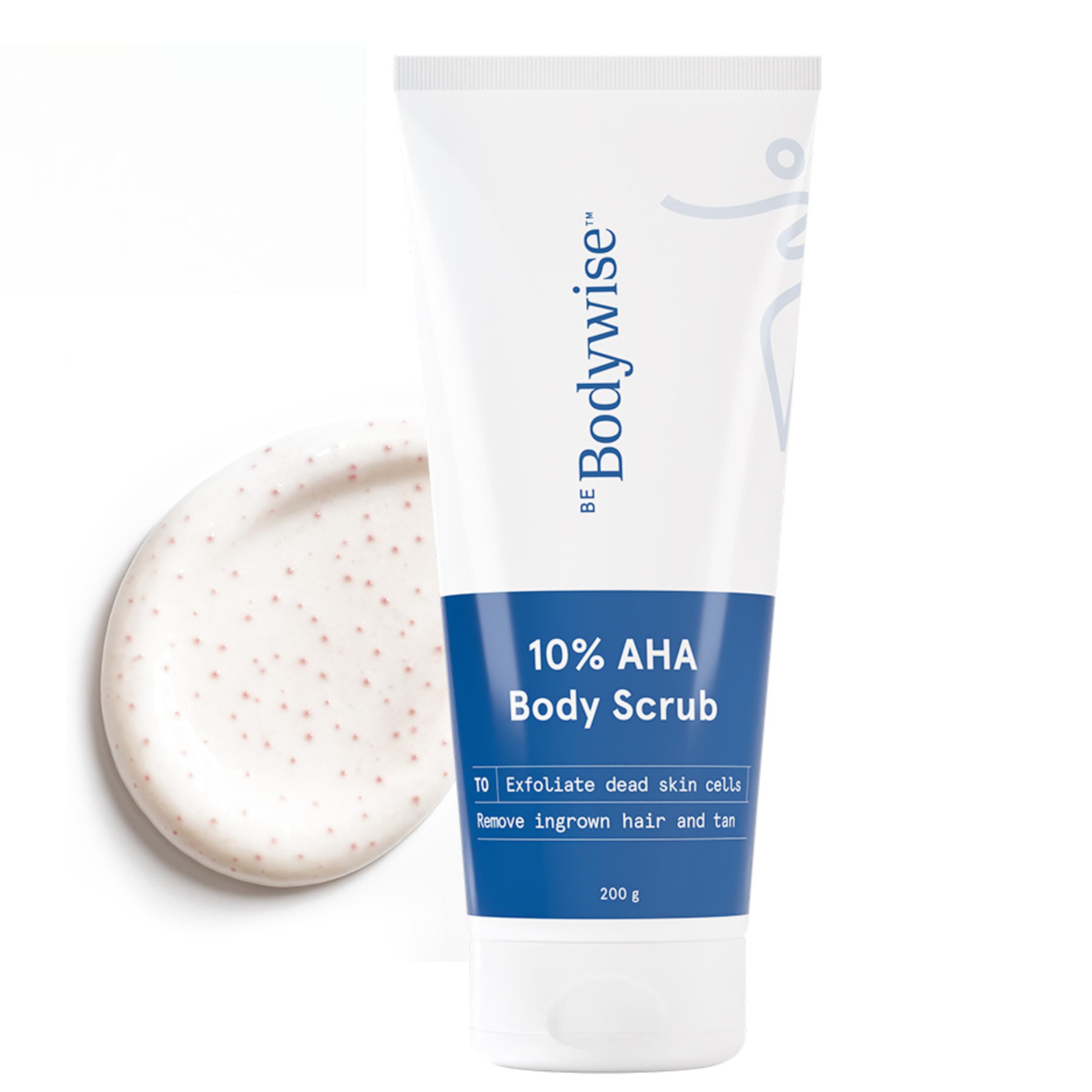 

Be Bodywise 10% Lactic AHA Exfoliating Body Scrub 200g | Tan Removal & Soft-Smooth Skin | De-Tan Bathing Scrub with Centella Water & Aloe Vera, Remove