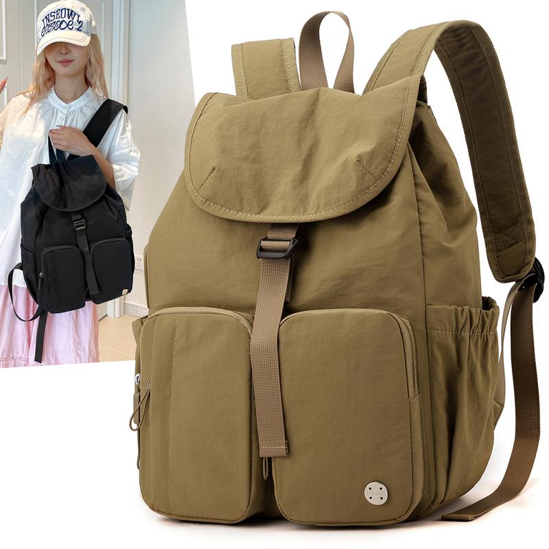 Waterproof Nylon Lightweight Large Capacity Multi-Pocket Backpack Women's Outdoor Travel Backpack