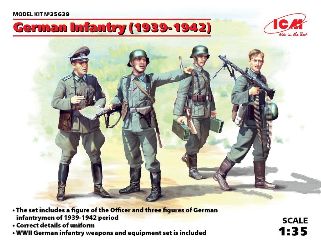 ICM 1/35 German Infantry 1939-1942 Plastic Model Kit 35639