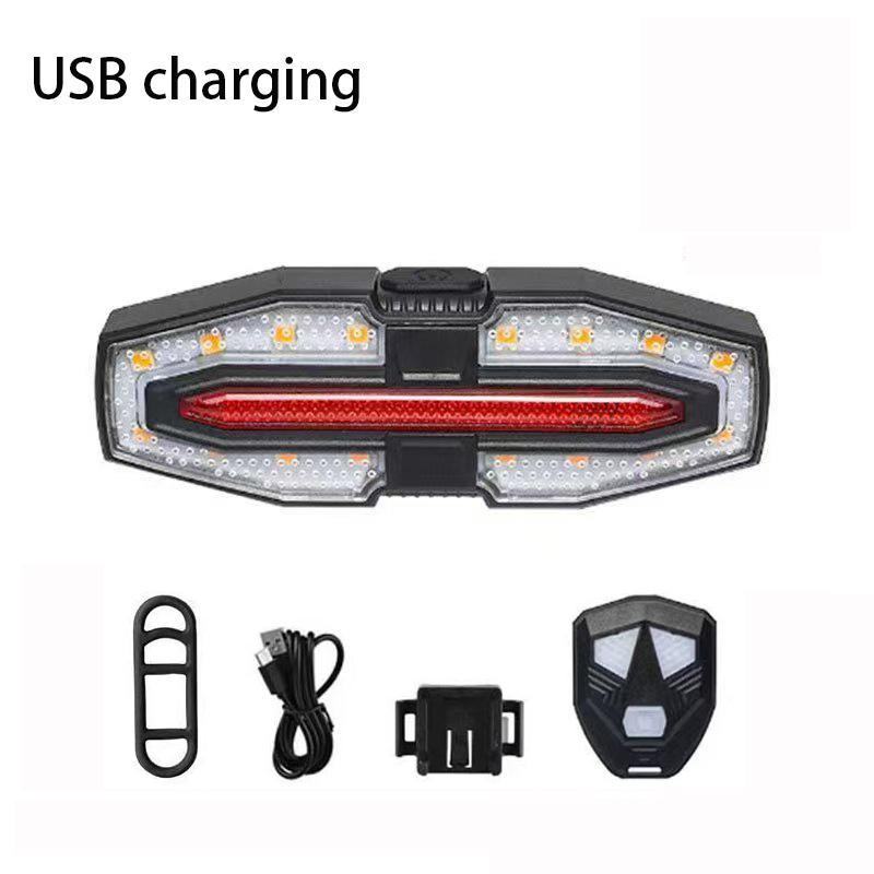 

Usb Chargeable Remote-Controlled Bicycle Tail Light With Turn Signals And Horn - Night Riding Safety Essential 1 чёрный