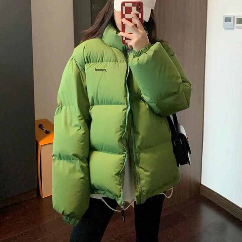 Winter verdickte grüne Baumwolle Brot Jacke und Mäntel lose Oberbekleidung mit Kapuze Frauen Parkas