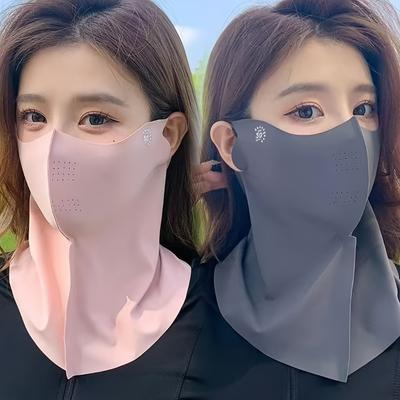 Full-Face UV Face Mask Reusable UPF 50+ Protection Sunscreen Veil Washable Breathable Ice Silk Sunscreen Mask Cycling Equipment