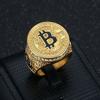 Mode Punk 316L Edelstahlringe für Männer Frauen Goldfarbe Hip Hop Bling Iced Out Bitcoin Ring Party Luxus Schmuck Geschenke