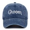 Retro Washed Cotton Bride Groom Baseball Cap Outdoor Sunshade Solid Color  Logo Vintage Soft Top Duck Tongue Cap