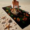 Lion Portrait With Flowers Beach Towel, Super Soft Microfiber, Gift for Her/Him, Birthday, for Pool, Beach, Travel, Home Decor Fan Gifts